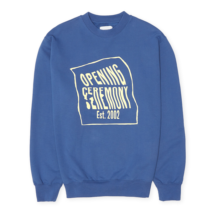 Opening Ceremony Warped Logo Regular Crewneck blue 59778 1