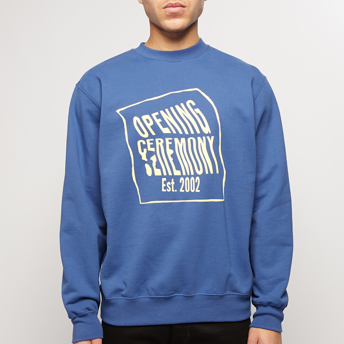 Opening Ceremony Warped Logo Regular Crewneck blue 59778 2