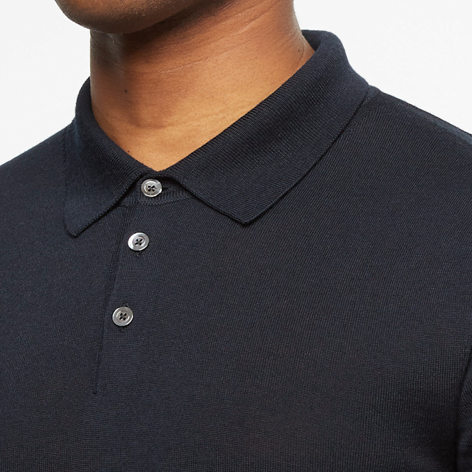 Norse Projects Johan Merino S/S Polo blauw 60942 5