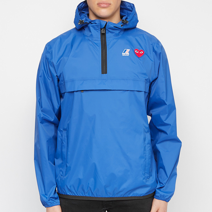Comme des Garcons Play K-Way Hoodie Half Zip blauw 71596 2