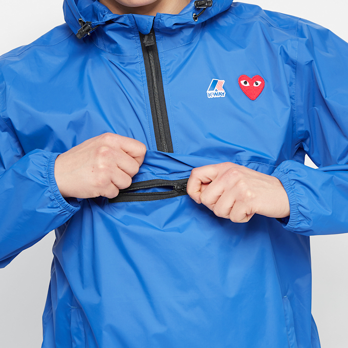 Comme des Garcons Play K-Way Hoodie Half Zip blauw 71596 6