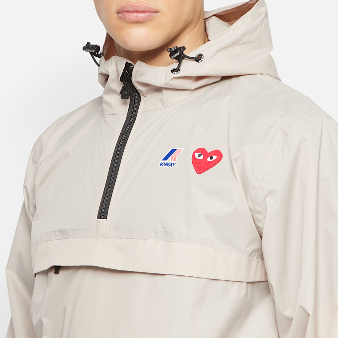 Comme des Garcons Play K-Way Hoodie Half Zip beige 71594 5