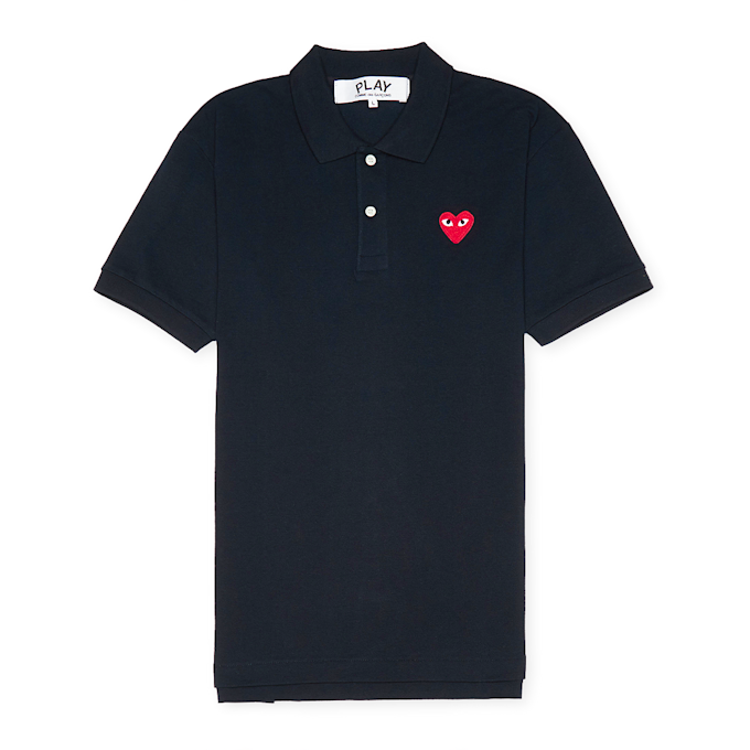 Comme des Garcons Play Play Polo Shirt Red Heart blue 73057 1