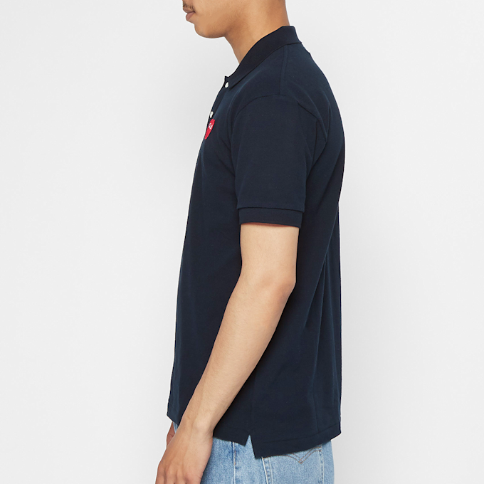 Comme des Garcons Play Play Polo Shirt Red Heart blue 73057 3
