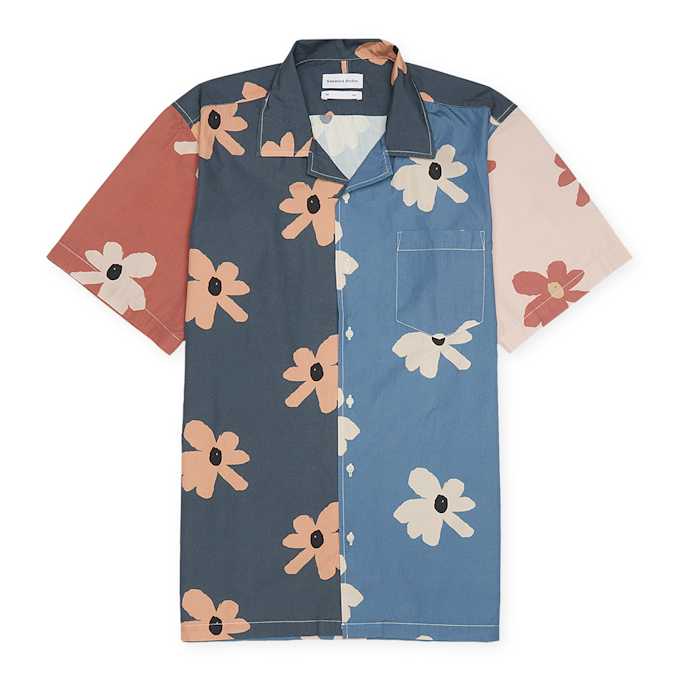 Undefined Brand Patchwork Shirt color block navy weiß 73911 1