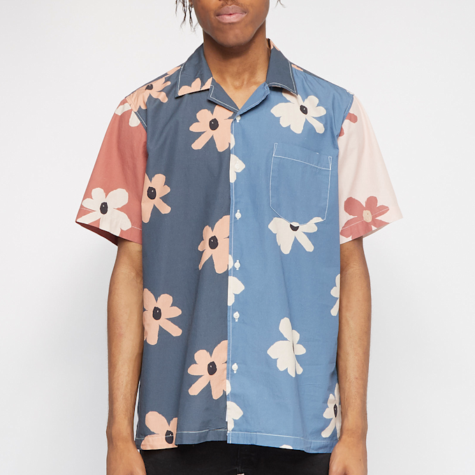 Undefined Brand Patchwork Shirt color block navy weiß 73911 2