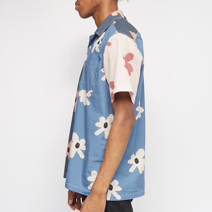 Undefined Brand Patchwork Shirt color block navy weiß 73911 3