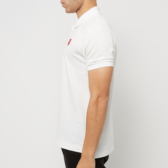 Comme des Garcons Play Play Polo Shirt Red Heart white 77073 3