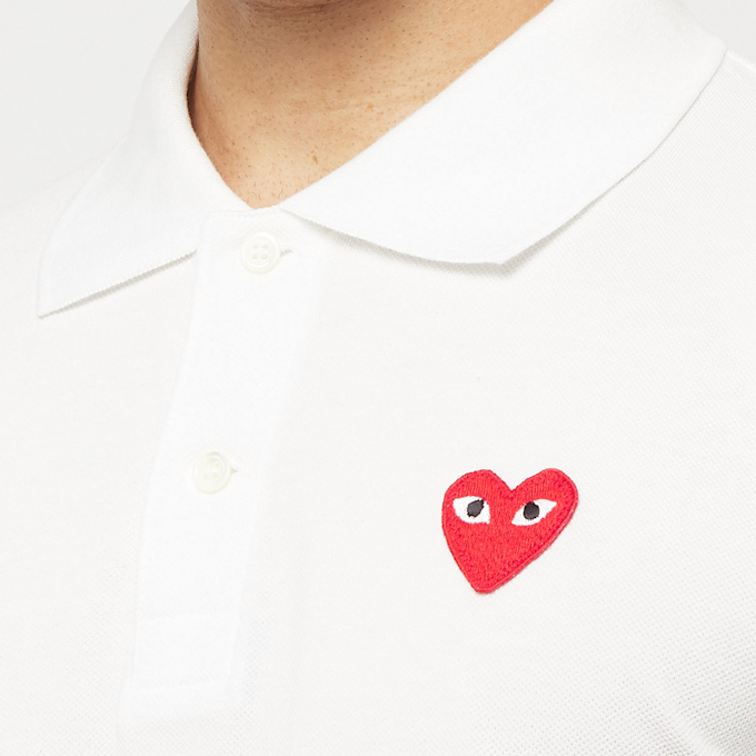 Comme des Garcons Play Play Polo Shirt Red Heart white 77073 5