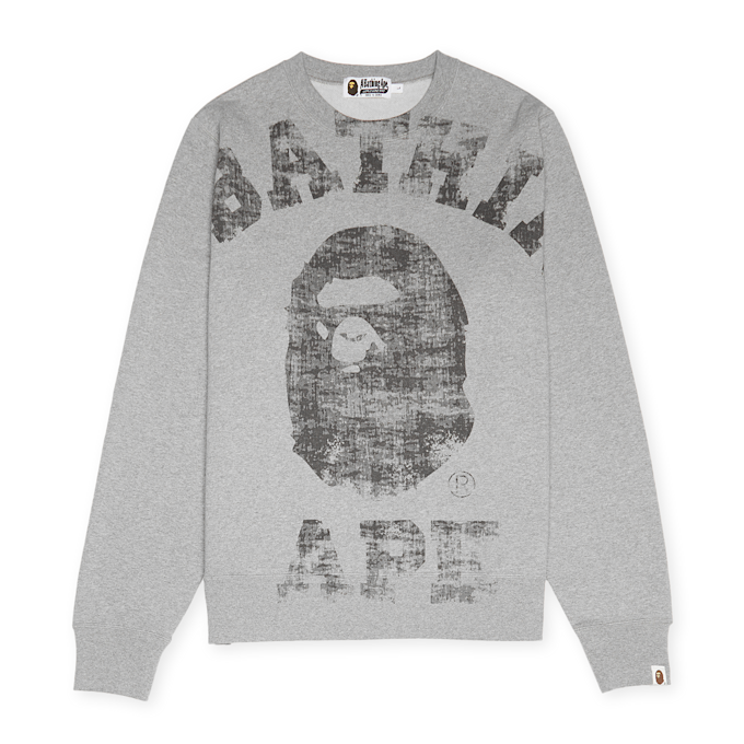 A Bathing Ape Big College Crewneck grijs 80188 1