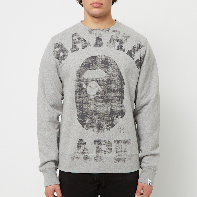 A Bathing Ape Big College Crewneck grey 80188 2