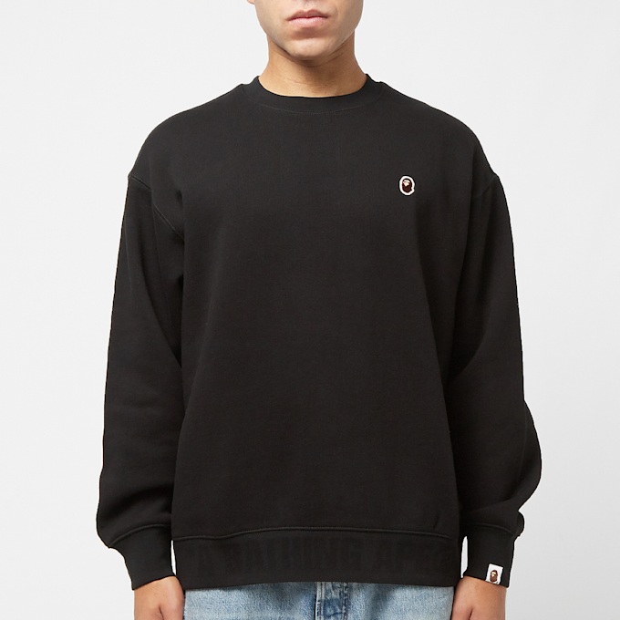 A Bathing Ape Head One Point Crewneck black 80186 2