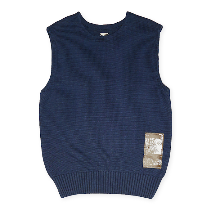 GR10K Cotton Knit Vest blauw 80388 1