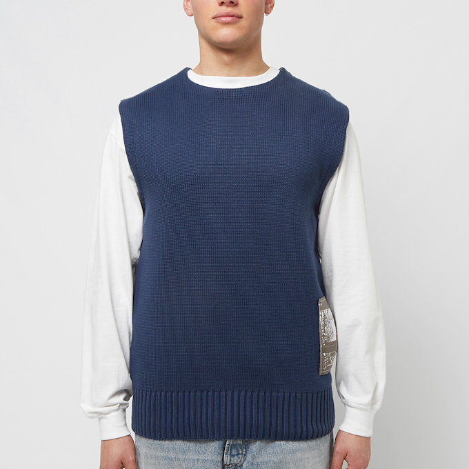 GR10K Cotton Knit Vest blau 80388 2