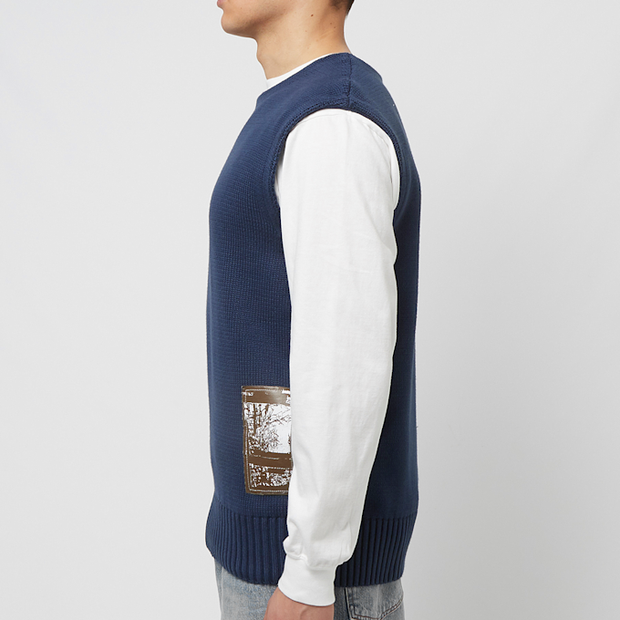 GR10K Cotton Knit Vest blau 80388 3
