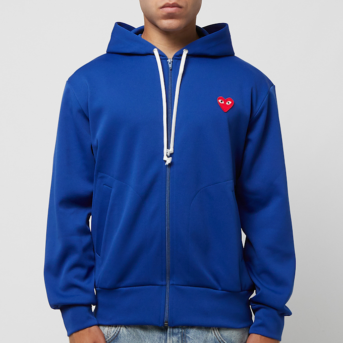 Comme des Garcons Play Play Zip Hooded Sweat Red Heart blau 80460 2