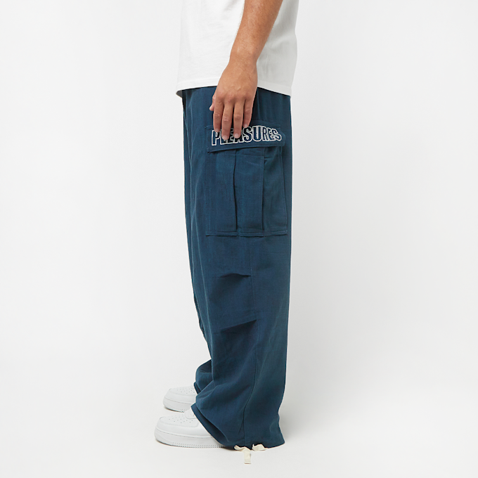 Pleasures Visitor Wide Fit Cargo Pants blue 80979 3