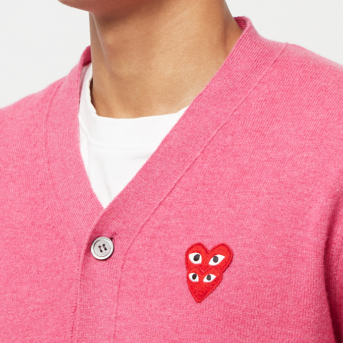 Comme des Garcons Play Knit Cardigan rosa 83644 5