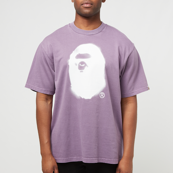 A Bathing Ape Spray Ape Head Garmint Dyed Tee M purple 83779 2