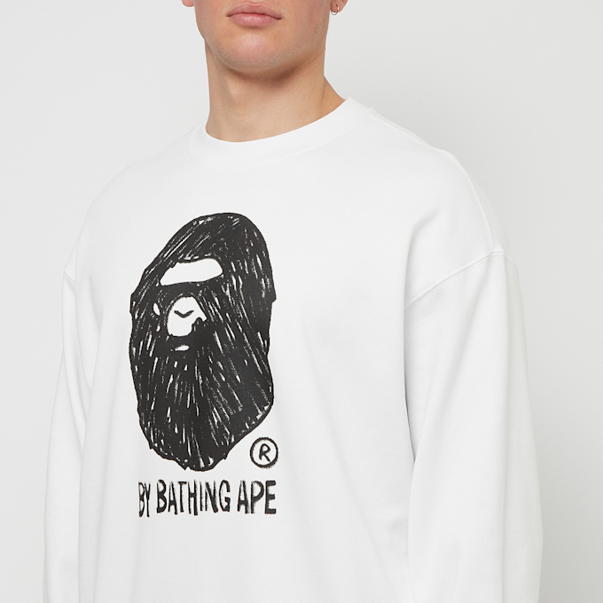 A Bathing Ape Hand Draw Ape Head Crewneck white 83793 5