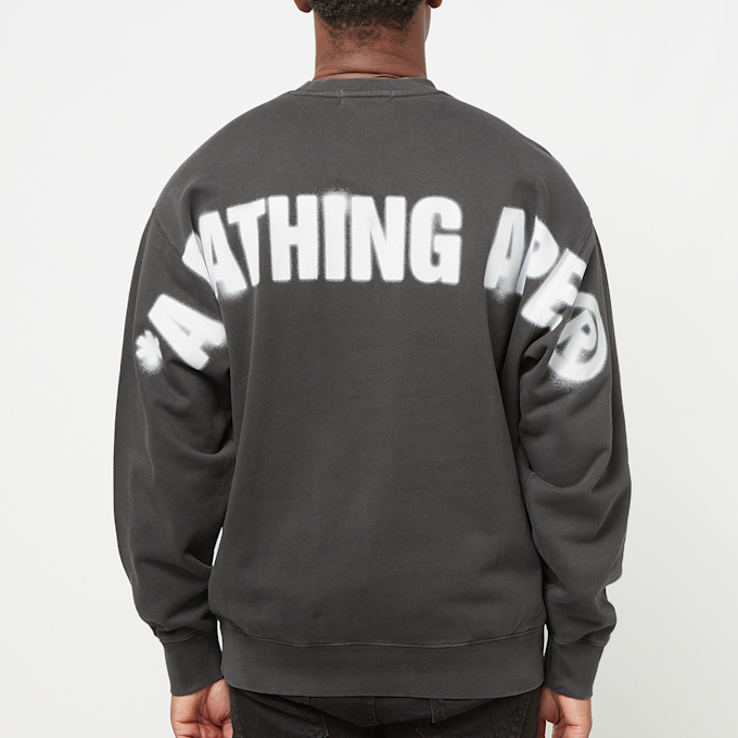 A Bathing Ape Spray Ape Head Garmint Dyed Crewneck M schwarz 83806 4