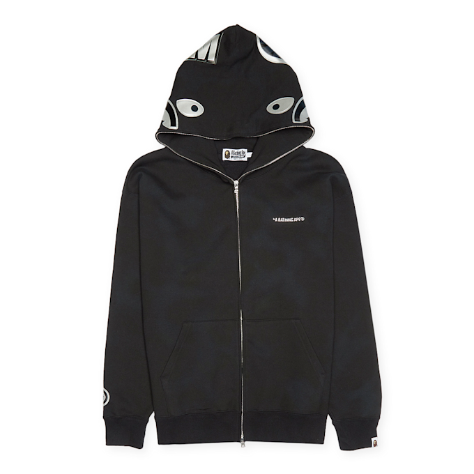 A Bathing Ape Ink Camo Shark Zip Hoodie black 83813 1