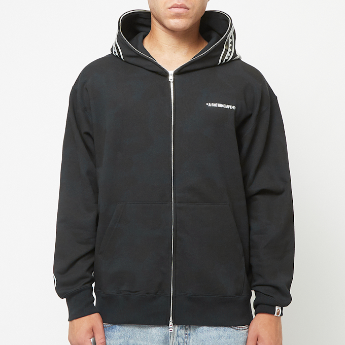 A Bathing Ape Ink Camo Shark Zip Hoodie black 83813 2