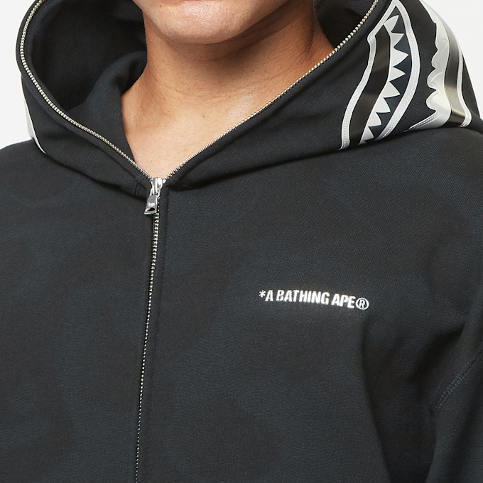 A Bathing Ape Ink Camo Shark Zip Hoodie black 83813 5