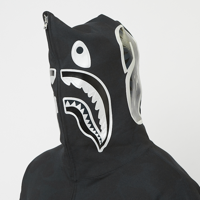 A Bathing Ape Ink Camo Shark Zip Hoodie noir 83813 7