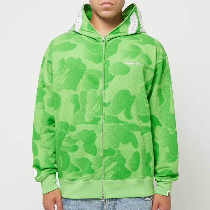 A Bathing Ape Ink Camo Shark Zip Hoodie green 83815 2