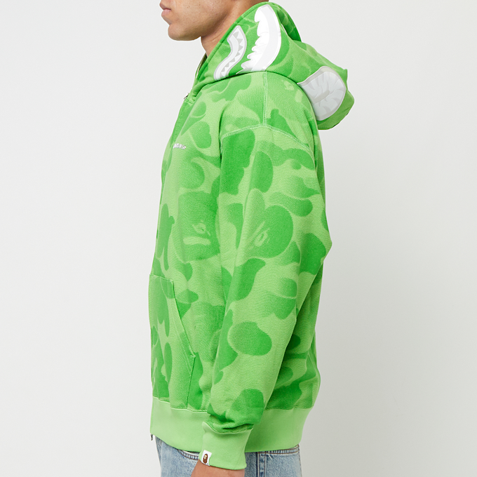 A Bathing Ape Ink Camo Shark Zip Hoodie green 83815 3