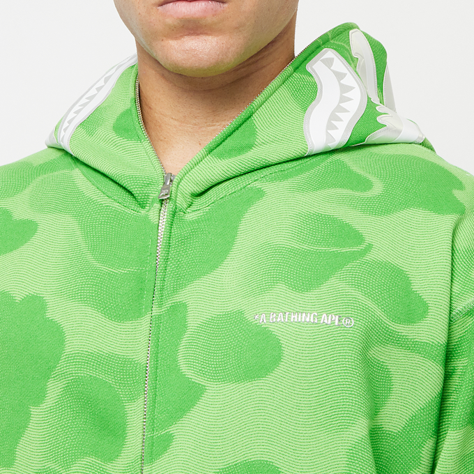 A Bathing Ape Ink Camo Shark Zip Hoodie green 83815 5
