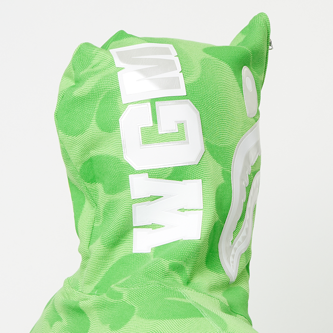 A Bathing Ape Ink Camo Shark Zip Hoodie green 83815 8