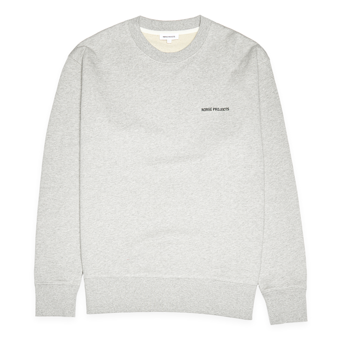 Norse Projects Arne Relaxed Organic Logo Sweatshirt grijs 84054 1