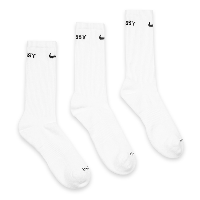 Nike x Stüssy NRG Everyday Plus Cushioned Crew Socks (3 Pack) white 84233 2
