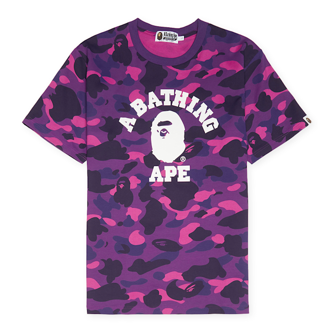 A Bathing Ape Color Camo College Tee purple 84416 1