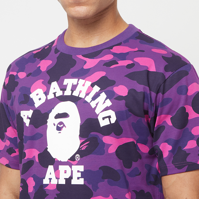 A Bathing Ape Color Camo College Tee purple 84416 5