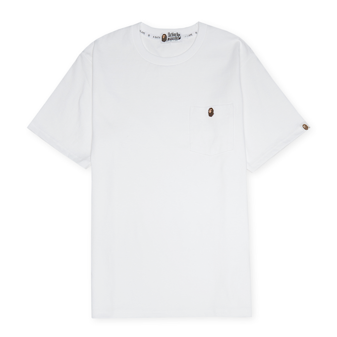 A Bathing Ape One Point Garment Dyed Pocket T-Shirt white 84413 1