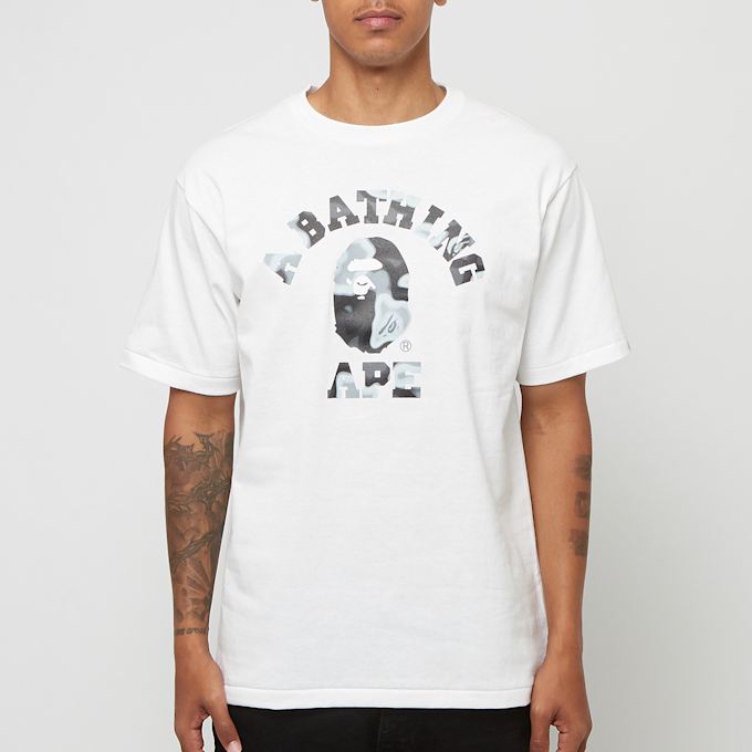 A Bathing Ape Liquid Camo College T-Shirt white 84723 2