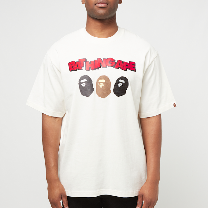 A Bathing Ape Triple Ape Head Tee beige 90254 2