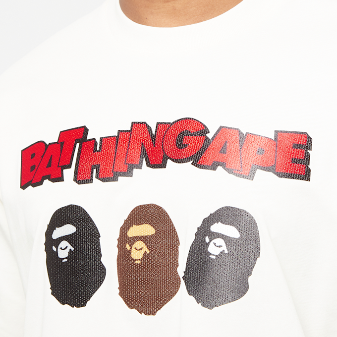 A Bathing Ape Triple Ape Head Tee beige 90254 5