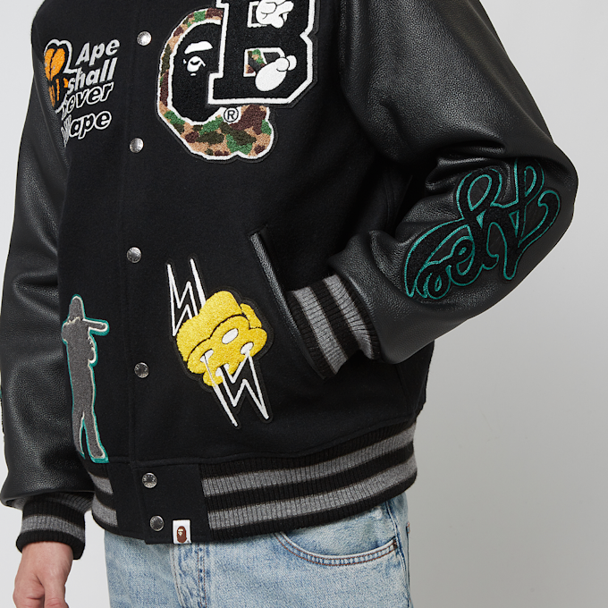 A Bathing Ape Varsity Jacket black 86740 7