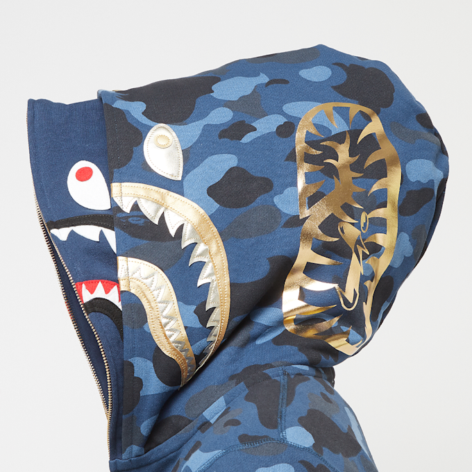 A Bathing Ape Color Camo Double Shark Full Zip Hoodie blau 86741 5