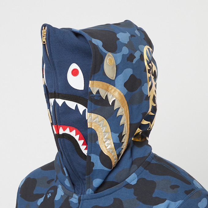 A Bathing Ape Color Camo Double Shark Full Zip Hoodie blau 86741 7