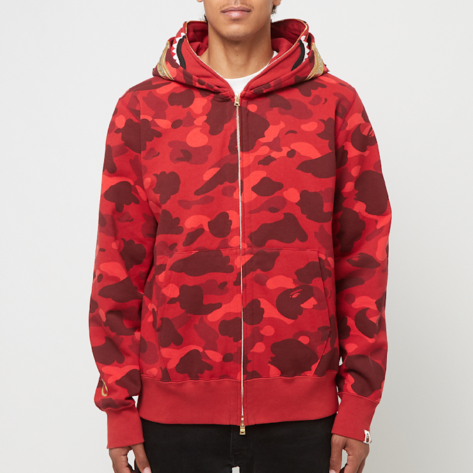 A Bathing Ape Color Camo Double Shark Full Zip Hoodie red 86742 2