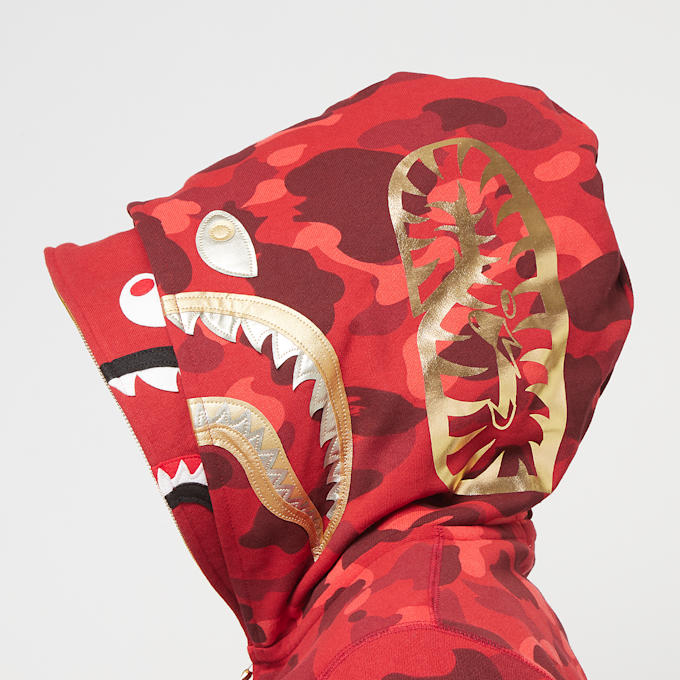 A Bathing Ape Color Camo Double Shark Full Zip Hoodie red 86742 5