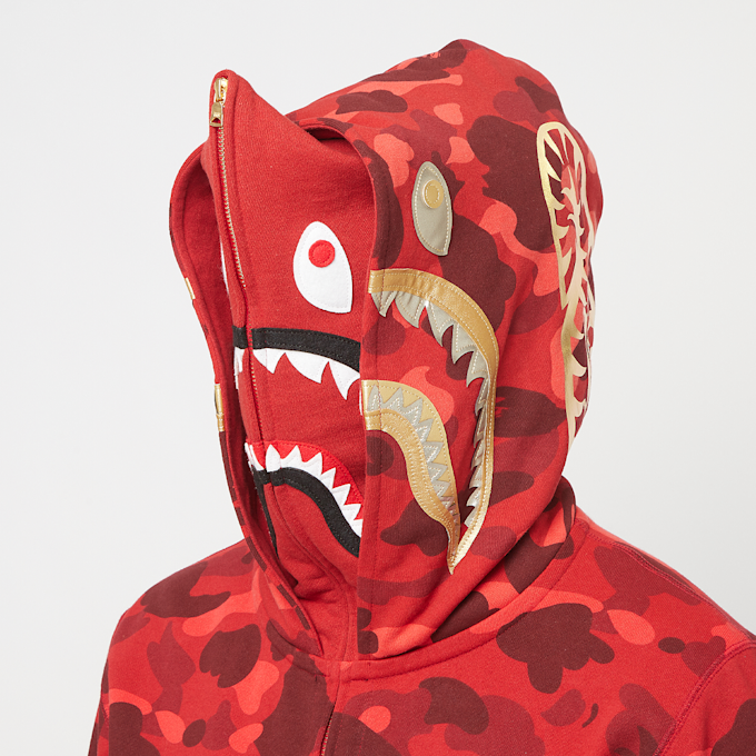 A Bathing Ape Color Camo Double Shark Full Zip Hoodie red 86742 7