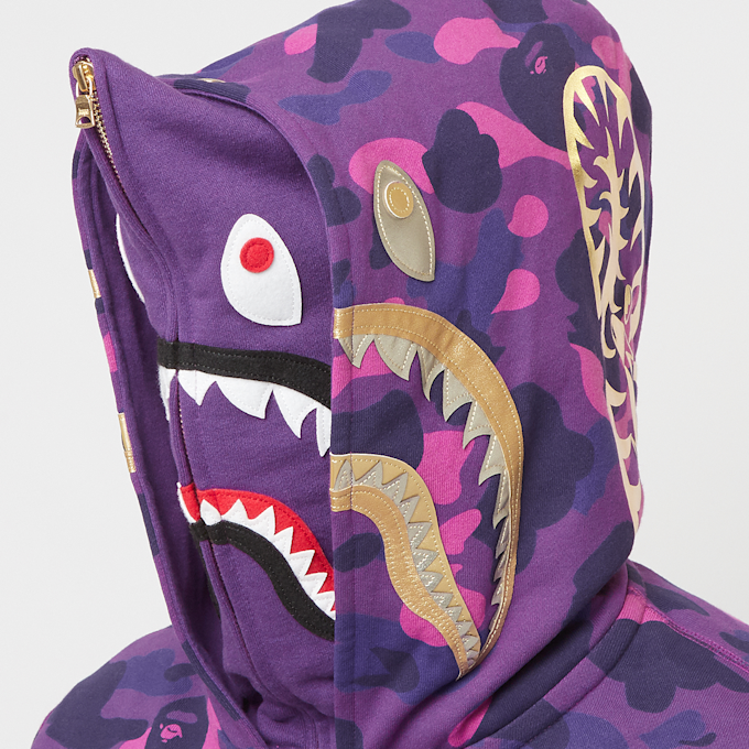 A Bathing Ape Color Camo Double Shark Full Zip Hoodie lila 88057 6
