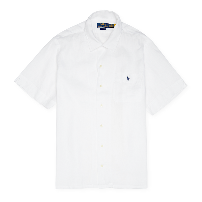 Polo Ralph Lauren Short Sleeve Sport Shirt (Linen) white 86760 1