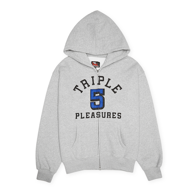 Pleasures x N.E.R.D. Applique Zip Up Hoodie grijs 84881 1